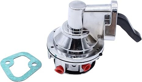 1 PC SHLPDFM Mechanical Fuel Pump Chrome Two-Valve 6 PSI 1/4” NPT Inlet/Outlet Compatible With GMC Chevrolet BBC Big Block Chevy GMC V8 396 402 454 Engine