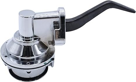 1 PC SHLPDFM Mechanical Fuel Pump Chrome Two-Valve 6 PSI 1/4” NPT Inlet/Outlet Compatible With SB Small Block Ford 221 260 289 302 351