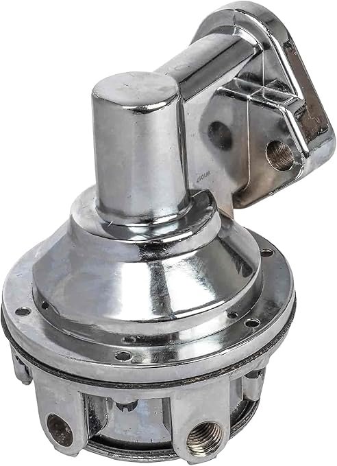 JEGS Mechanical Fuel Pump | 80 GPH / 303 LPH | 1/4 “ NPT Ports | 5.7 to 8 PSI | Chrome Finish | For Gasoline Only