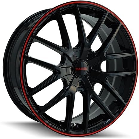 Touren TR60 3260 Wheel with Black Finish with Red Ring (16x7\"/5x100mm)