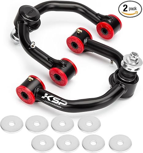 KSP Front Upper Control Arms for Toyota Tacoma 4Runner N180 (4x4) 4WD Prerunner (4X2), 2-4\" Adjustable Tubular A-Arm Replacement Factory/Stock Suspension Arms After 2-4 inches Lift, 2 PCS Black